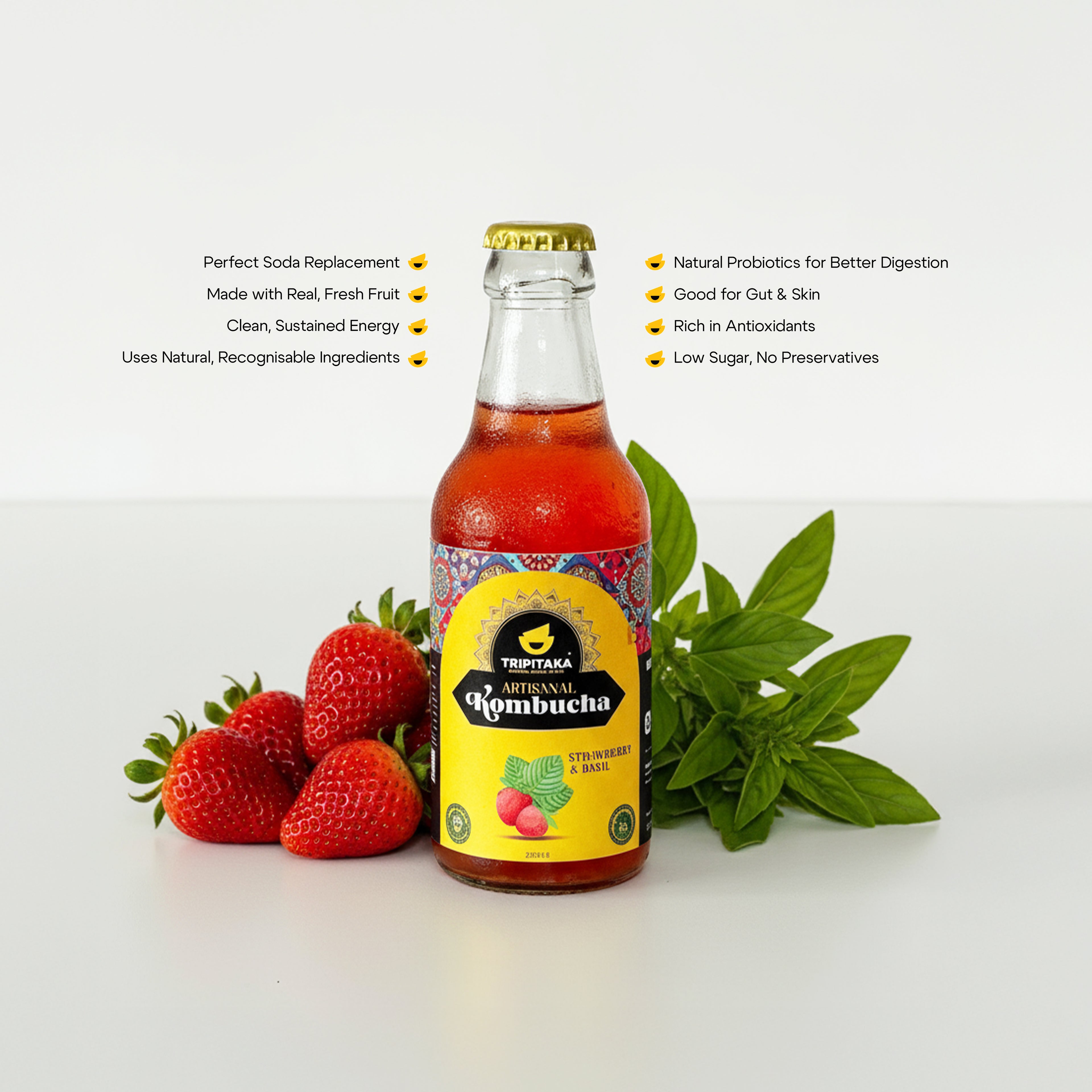 Strawberry & Basil Kombucha